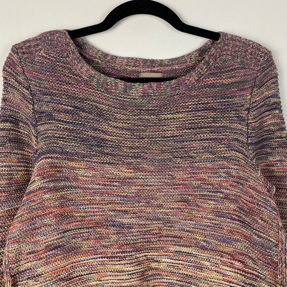 Chicos Sweater Pullover Knit Multicolor Stripe Cotton Knit Size 2 / US Large - Picture 2 of 9